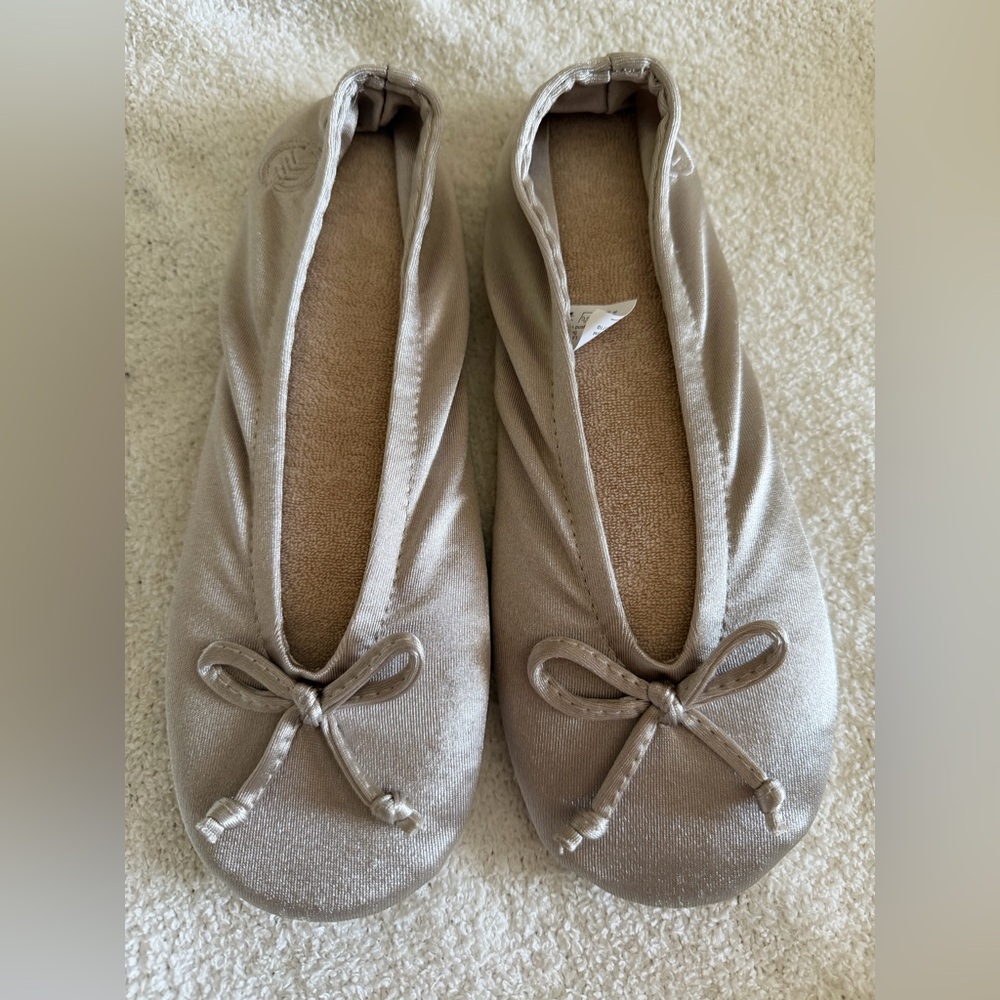 Isotoner Women's Satin Slippers with Bow